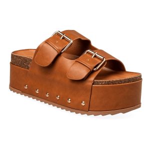 Envie Shoes Γυναικεία Παπούτσια Παντόφλες Flatforms E42-21165-26 Κάμελ