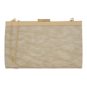 Exe Bags Γυναικεία Τσάντα Φάκελος Clutches Χειρός 700-005 Μπέζ Πλατίνα Στάμπα W6700005973Z