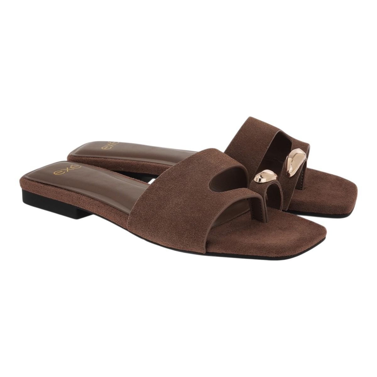 Exe Shoes Γυναικεία Παπούτσια FLATS MULES 59H-070 Ταμπά Καστόρι W459H0702534