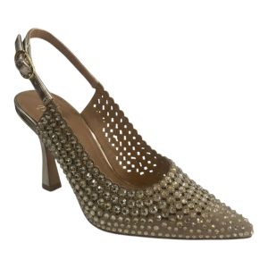 Exe Shoes Γυναικείες Γόβες 700-028 SLINGBACK Πλατίνα Στράς W47000285Z36