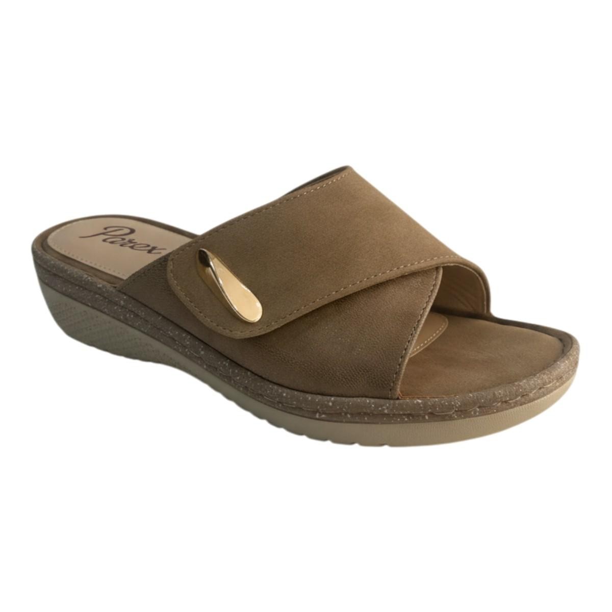 Parex Γυναικείες Παντόφλες Ανατομικές Comfort 12133018.K Καφέ