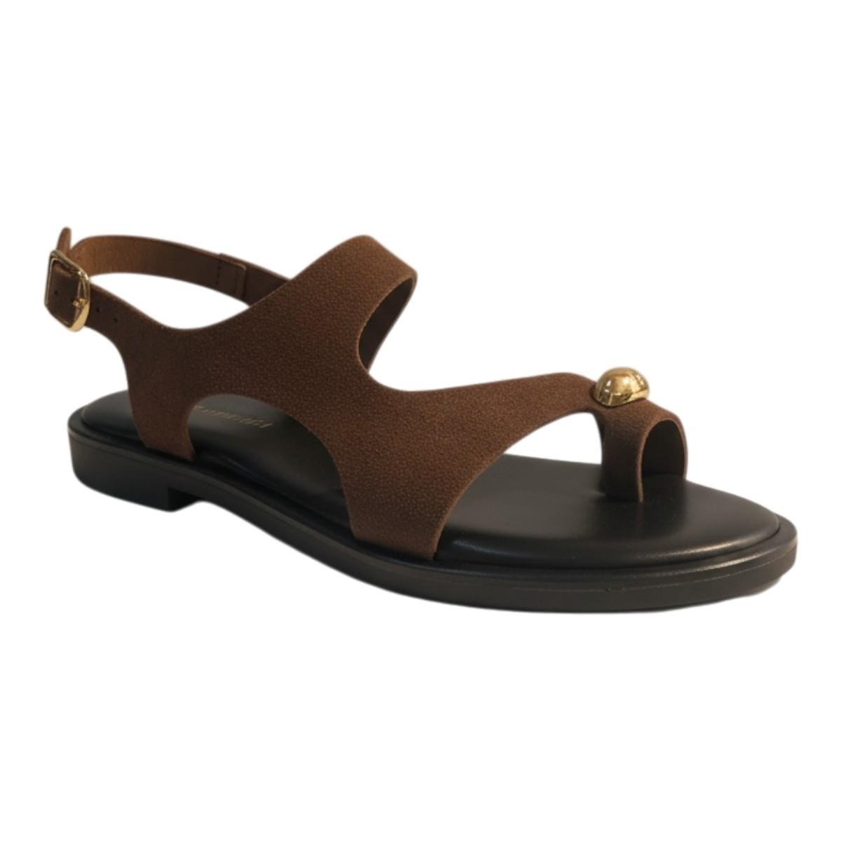 Myconian Greek Sandals Γυναικεία Παπούτσια Πέδιλα 21176 Καφέ
