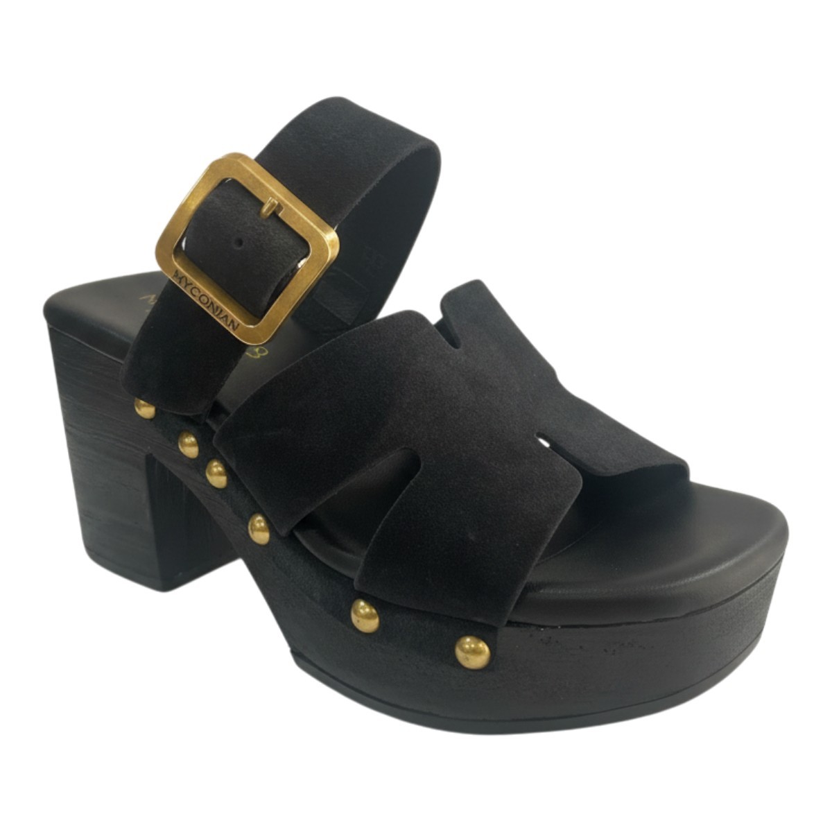 Myconian Greek Sandals Γυναικεία Παπούτσια Πέδιλα 31422 Μαύρο