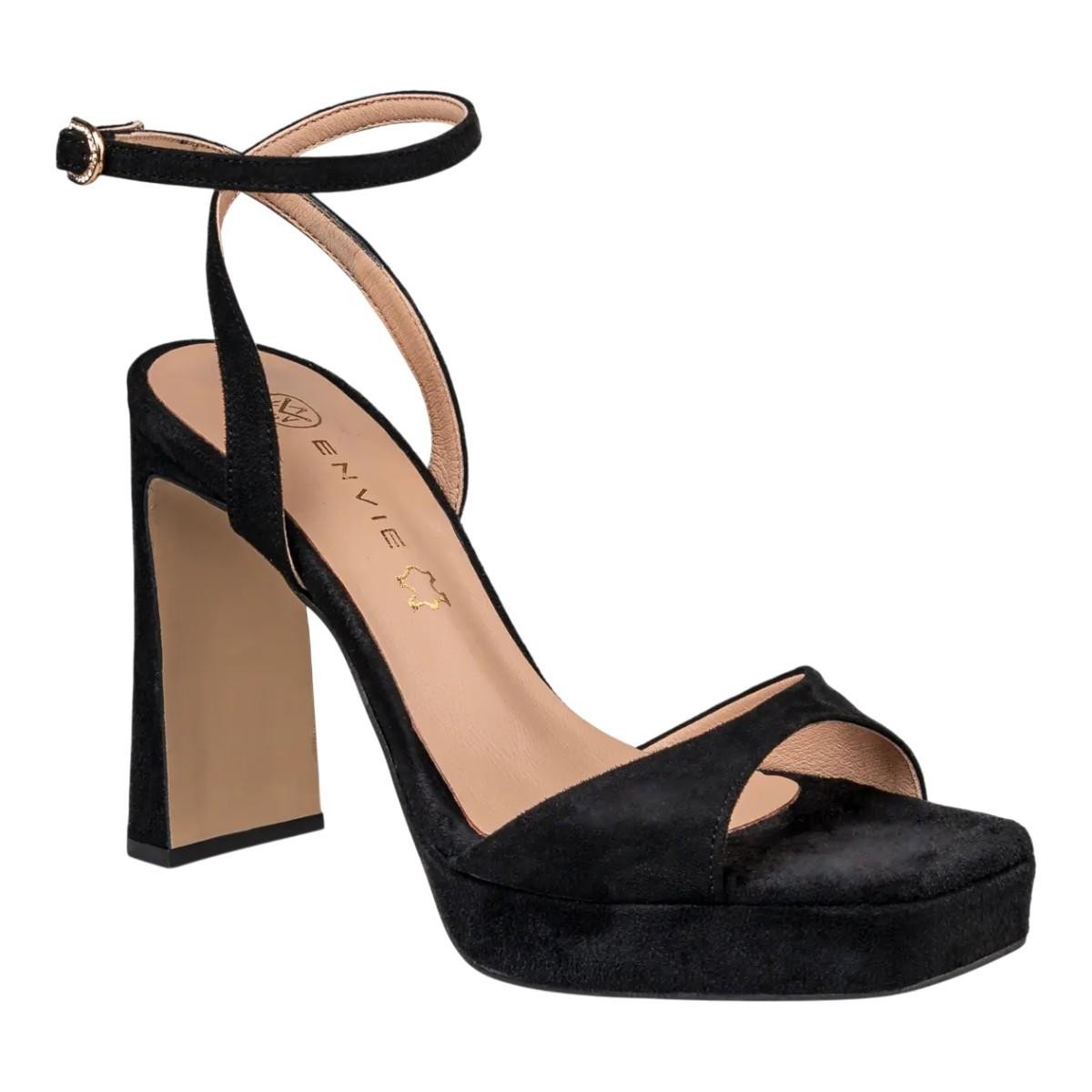 Envie Shoes Γυναικεία Πέδιλα PLATFORM HEEL SANDALS E02-23740-34 Μαύρο