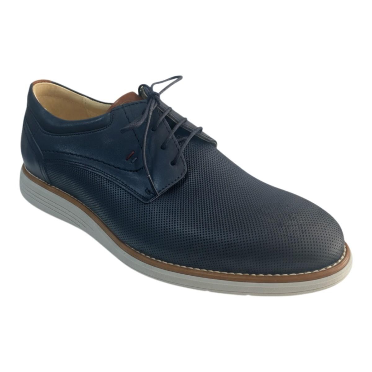 Damiani Shoes Ανδρικά Παπούτσια Δερμάτινα 5400 Μπλέ Δέρμα