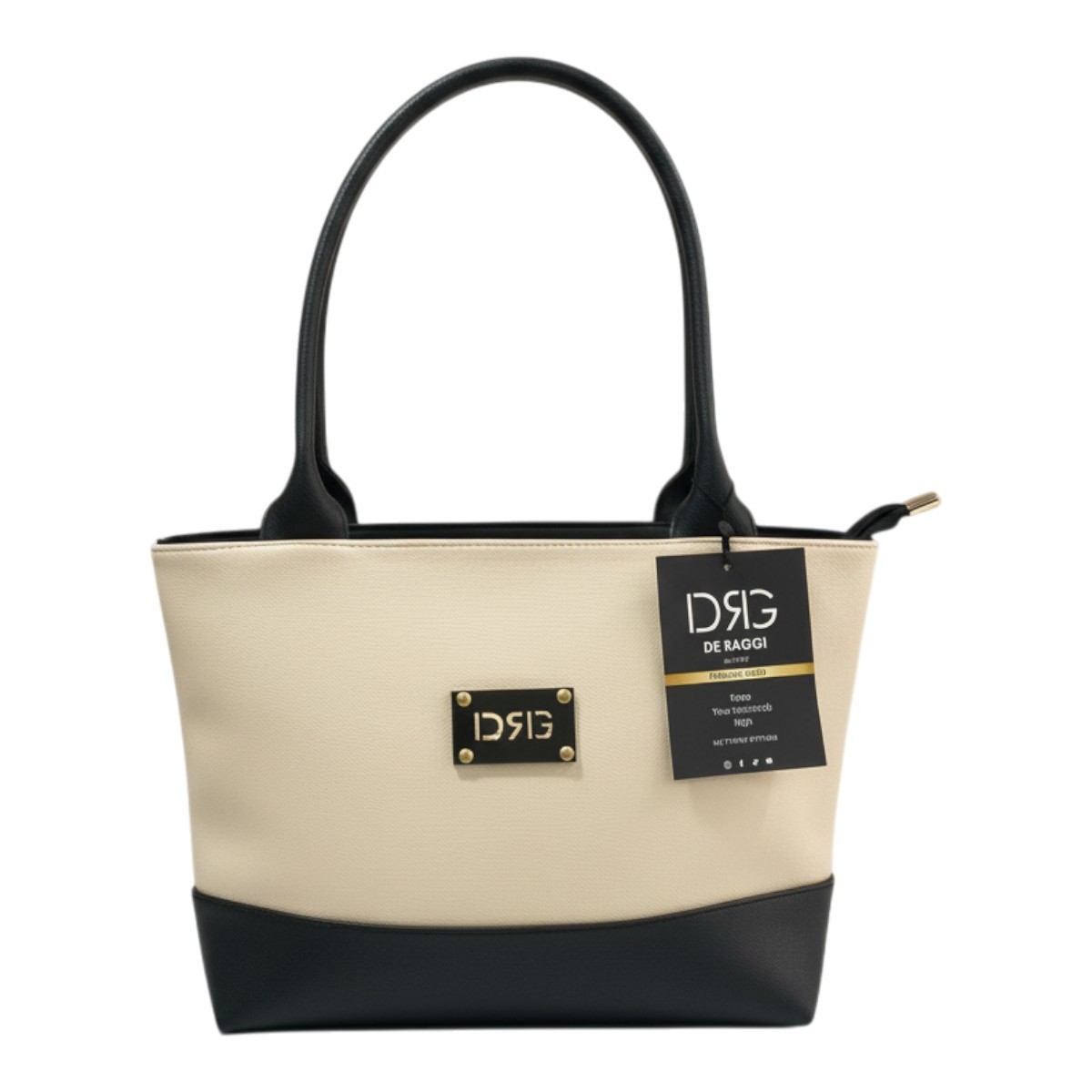 De Raggi Γυναικείες Τσάντες Ωμού Verona Grand Bag 26528-1242 Μπέζ-Μαύρο