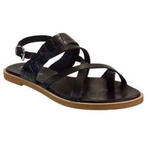 Fardoulis shoes Γυναικεία Παπούτσια Πέδιλα 259 Μαύρο Κροκό Δέρμα