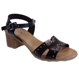 Porronet Shoes Γυναικεία Πέδιλα Δερμάτινα FI2626 Μαύρο