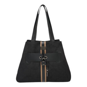 FRNC FRANCESCO Τσάντα Γυναικεία Ώμου Interlock Shopper BAG 1843 BLK Μαύρο