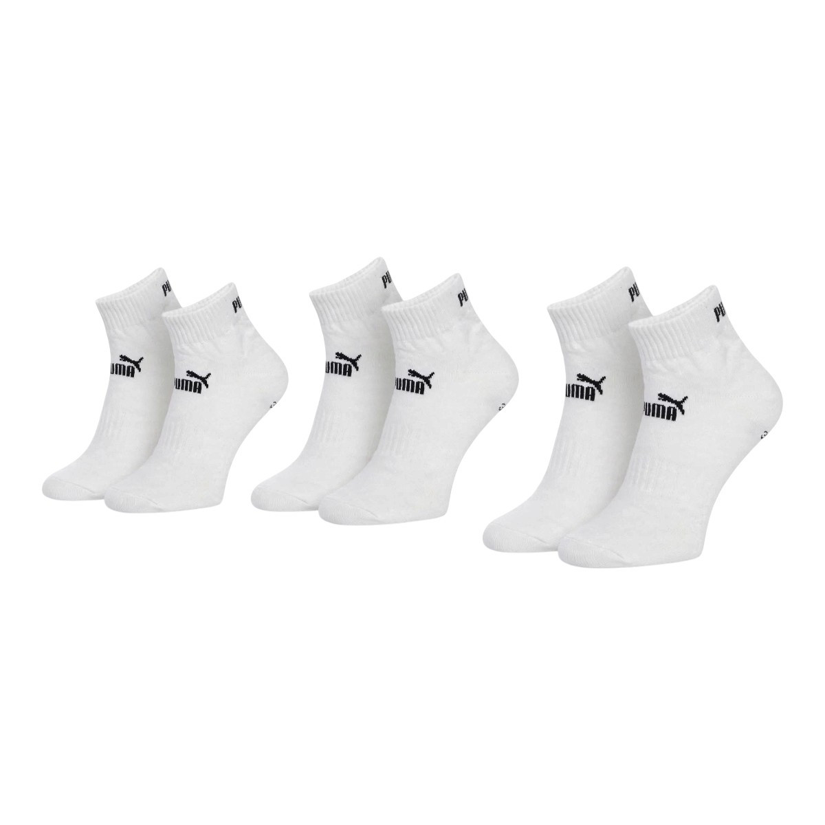 PUMA Quarter Socks Unisex Κάλτσες 3Pack 701235358-002 Λευκό