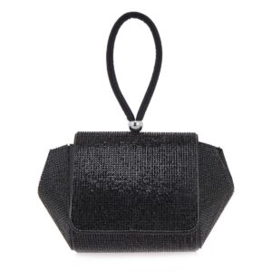 Exe Bags Γυναικεία Τσάντα Φάκελος Clutches 84W-010 HB-01 Μαύρο Στρας Q684W0109171