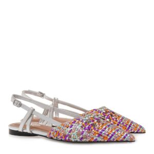 Exe Shoes Γυναικεία Παπούτσια SLINGBACK 700-115 MIAMI Ασημί Λιλά Πολύχρωμο S47001151D105