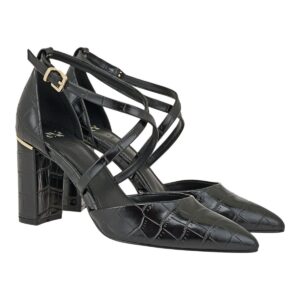 Exe Shoes Γυναικείες Γόβες 700-288 Μαύρο Κροκό Ματ V1700288497N