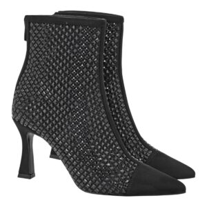 Exe Shoes Γυναικεία Μποτάκια 700-222  Μαύρο Καστόρι Μαύρο Στράς  V37002224A93