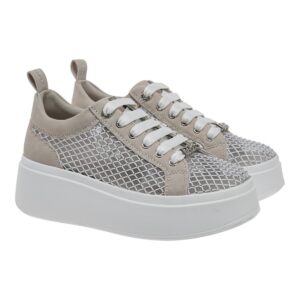 Renato Garini Γυναικεία Παπούτσια Sneakers 615-19R Off White Φιλτιρέ Στρας W119R61534V4