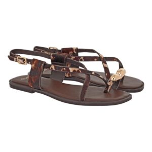 Exe Shoes Γυναικεία Παπούτσια FLATS Πέδιλα 19A-026 Μπέζ Καφέ COW ΠΟΝΥ ΧΡΥΣΟ W419A02610W1
