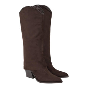 Exe Shoes Γυναικεία Μπότα fold-over western 70V-518 Καφέ Καστόρι X270V5184504