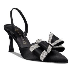 Envie Shoes Γυναικεία Παπούτσια Γόβες BOW SLINGBACK PUMPS E02-22090-34 Mαύρο Σατέν