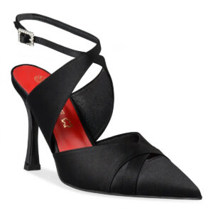 Envie Shoes Γυναικεία Παπούτσια Γόβες  SLINGBACK PUMPS E02-24752-34 Mαύρο Σατέν