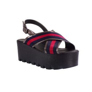 Katia Shoes Γυναικείες Πλατφόρμες Πέδιλα 135/2080 Ατσαλί-Μπλέ